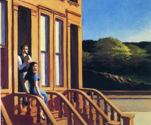 Edward Hopper - Sunlight on Brownstones.webp